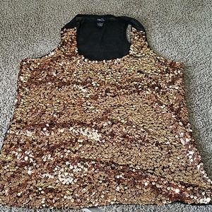 Rue 21 rose gold sequin top